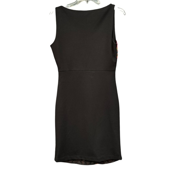 Hale Bob Sequin Bodycon Dress Small Black Tribal Print Sleeveless - Picture 4 of 8